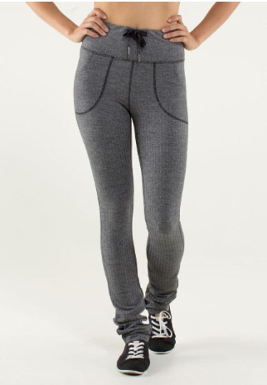 Lululemon Skinny Will Pant Textured Black Gray Herringbone 8